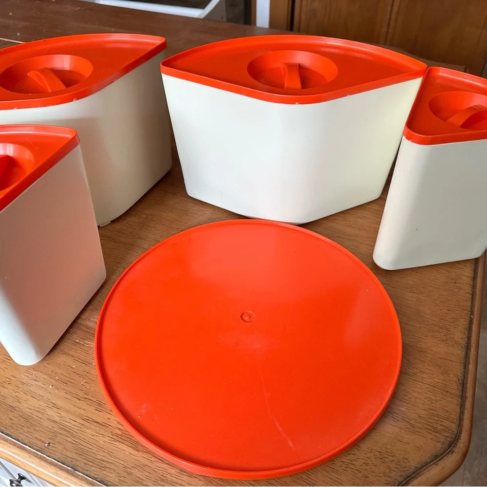 Vintage Sterilite Butterfly Food Cannisters Lazy Susan - Picture 8 of 10